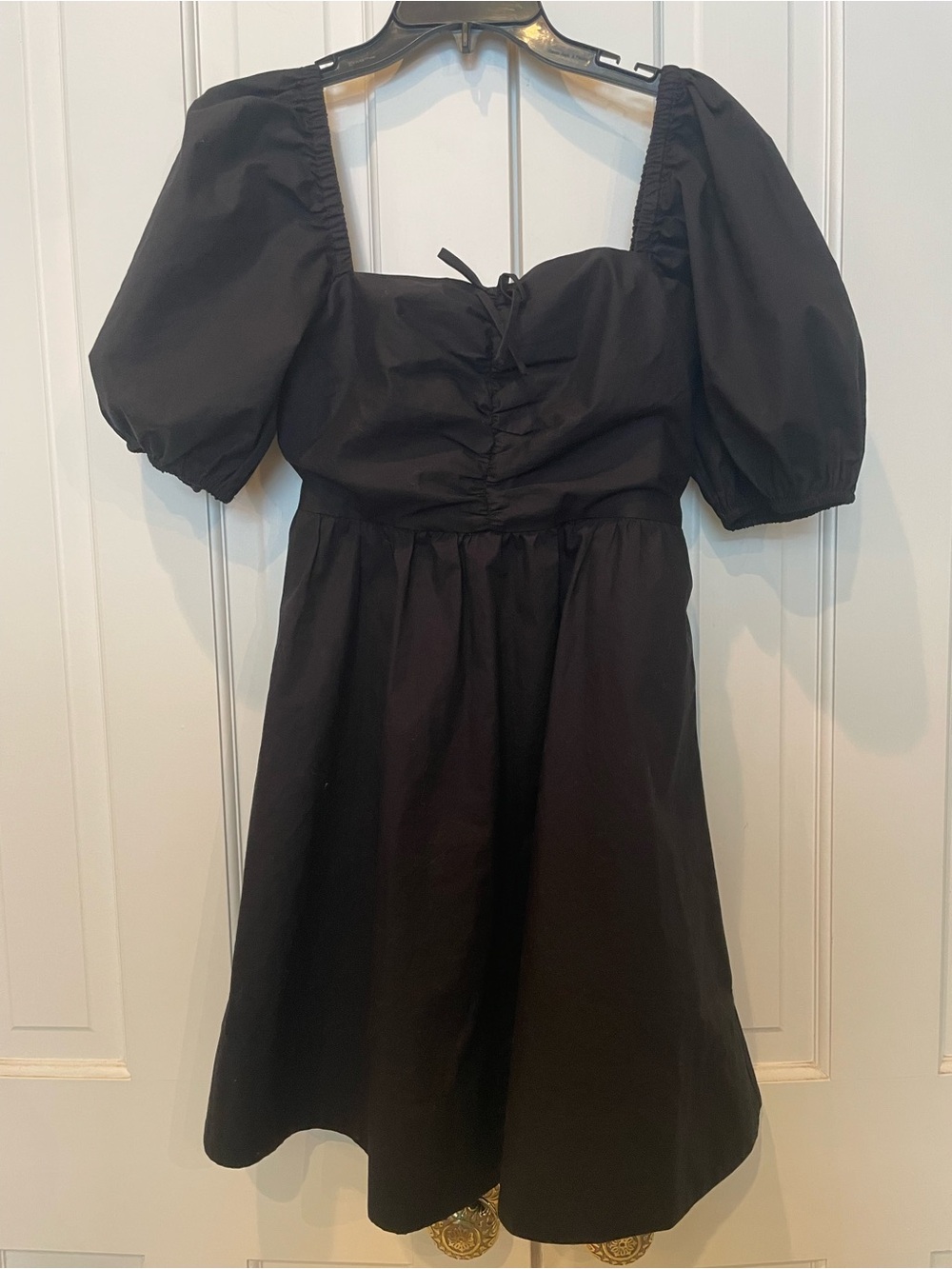 Coach Black short dress with puff sleeves size 6
